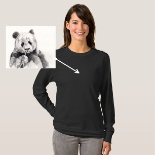 T-shirt Citation photo couleur foncée pour dames long manc