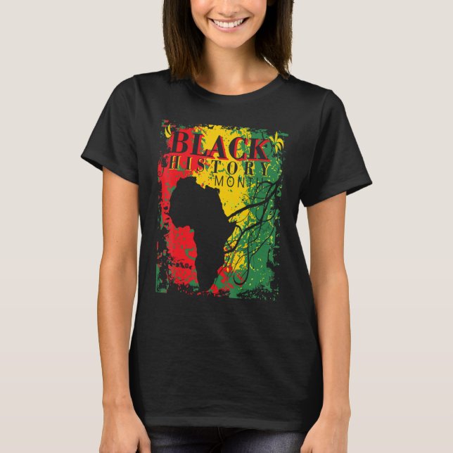 T-shirt Citation Pour Le Mois De L'Histoire Noire Africain (Devant)
