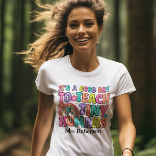 T-shirt citation rétro coloré enseignant