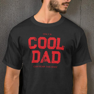 T-shirt Citation Rouge Drôle Typographie Moderne Papa Cool