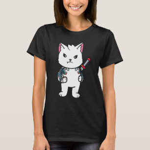 T-shirt Citation Samouraï Chat Katana Ninja Yakuza Tatouag