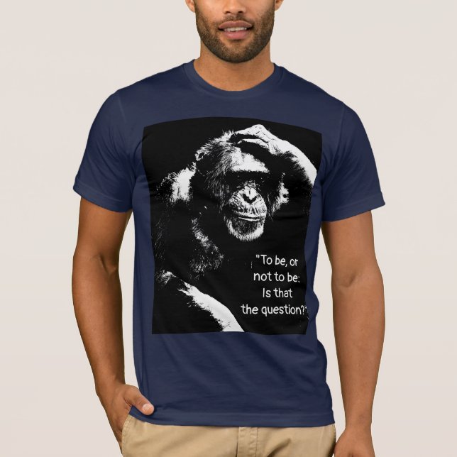 T-shirt Citation Shakespeare Thinking Monkey Pop Art Homme (Devant)