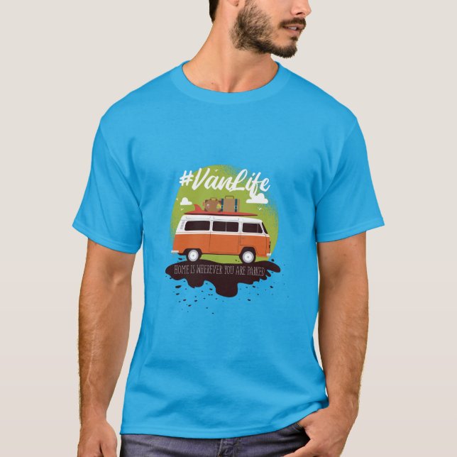 T-shirt Citation sur le thème de Vanlife, Home est l'endro (Devant)