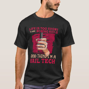 T-shirt Citation Tech Ongles Uniforme Vernis à Ongles La V