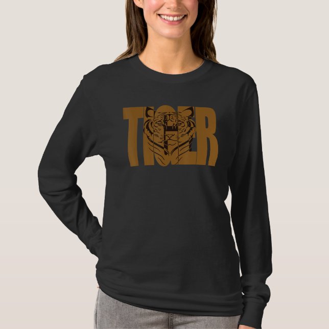 T-shirt Citation Tigre Mignonne Avec Tiger Gros Chat Visag (Devant)