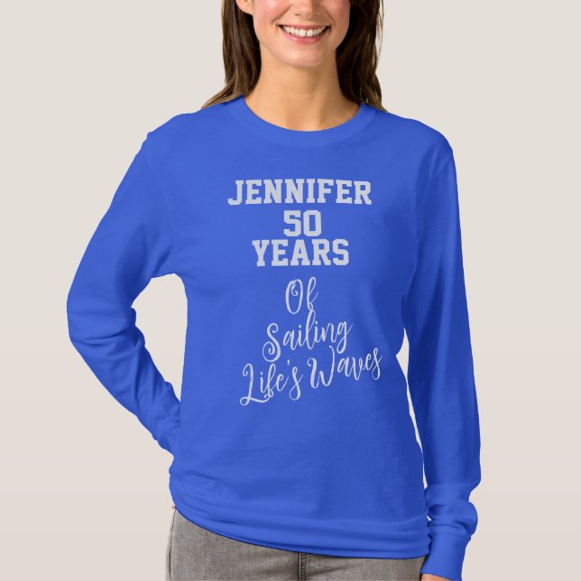 T-shirt Citation unique 50e anniversaire Nom personnalisab (Devant)