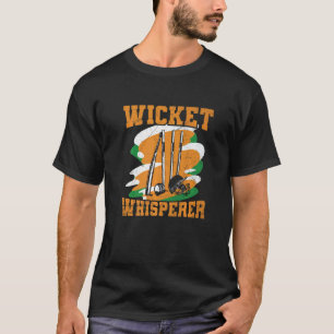 T-shirt Citation Wicket Whisperer Pour Un Cricketer Indien