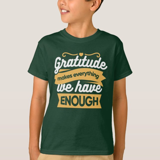 T-shirt Citations de la typographie de la Gratitude inspir (Devant)