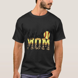 T-shirt Citations de maman du softball de la fête des mère