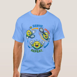 T-shirt Citations drôles de tennis servent à écraser répét