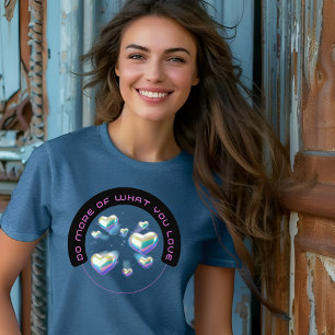 T-shirt Citations holographiques modernes en rose noir T-s