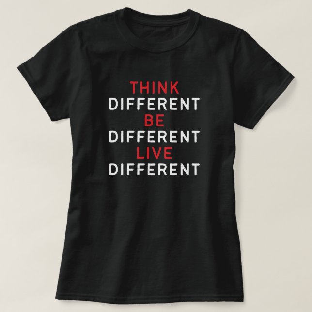 T-shirt Citations Motivationnelles, Penser Différents T-Sh (Design devant)