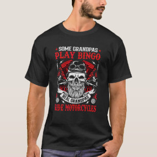 T-shirt Citations Moto Pour Grand-Père Biker Jouer Bingo