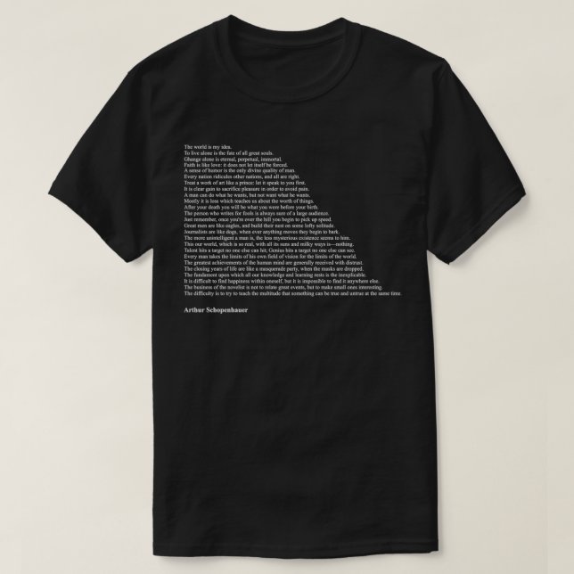 T-shirt Citations Schopenhauer (Design devant)