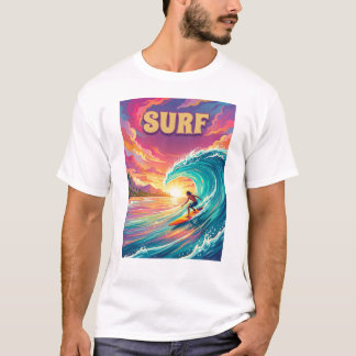 T-shirt citations surf surf couleur style design