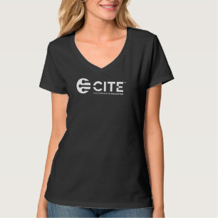 T-shirt CITE - Noir à cou noir