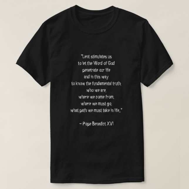 T-shirt Citer Le Carême Signifiant Pape Benoît XVI Pâques (Design devant)