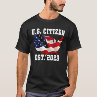 T-shirt CITOYEN AMÉRICAIN ÉTABLI EN 2023 Drapeau américain
