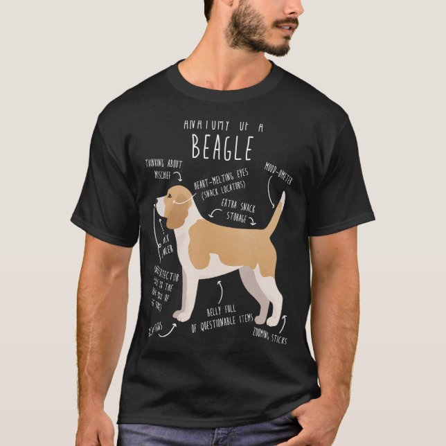 T-shirt Citron Beagle chien anatomie mignonne animal chien (Devant)