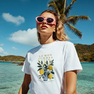 T-shirt Citron Botanique Italien Été Méditerranéen