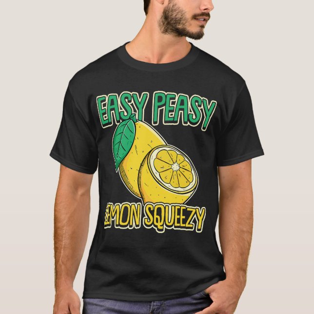 T-shirt Citron pâle simple Squeezy Lemon d'été (Devant)