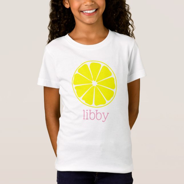 T-shirt citron personnalisé à la limonade rose (Devant)