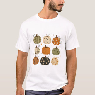 T-shirt Citrouille aquarelle de récolte automnale cosy