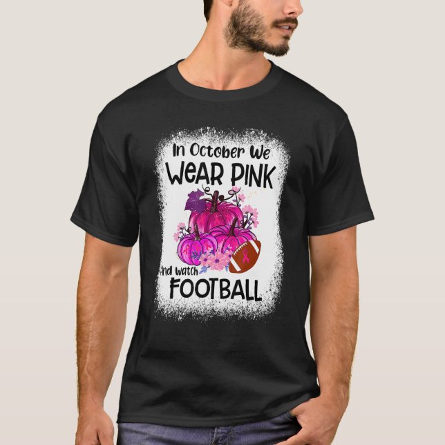 T-shirt Citrouille Automne En Octobre Nous Portons Rose Et (Devant)