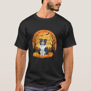 T-shirt Citrouille Avec Costume Amusant Halloween Bordure