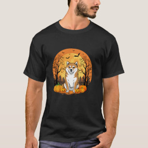 T-shirt Citrouille Avec Drôle Costume Halloween Shiba Inu 
