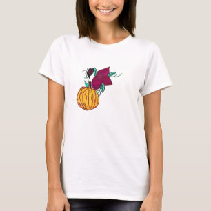 T-shirt Citrouille avec papillon pourpre