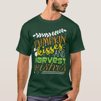 T-shirt Citrouille Baisers de récolte souhaits automne