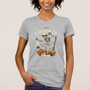 T-shirt Citrouille Balai de squelette dansant Creep It Rea