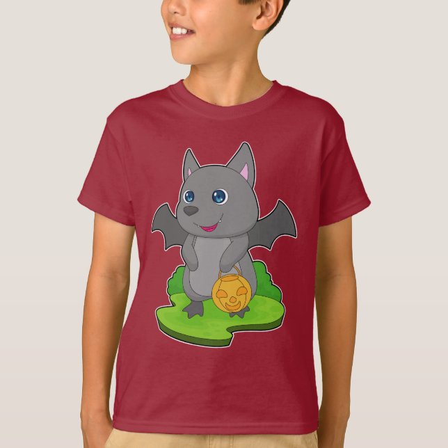T-shirt Citrouille Bat Halloween (Devant)