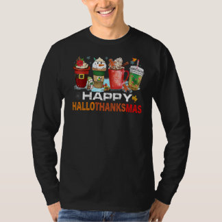 T-shirt Citrouille café épice Latte Hallothanksmas Happy P