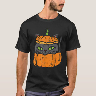 T-shirt Citrouille Chat Cute Halloween Animal Animal Anima