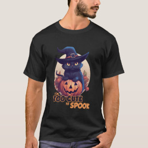 T-shirt Citrouille Chat Noir Je Suis Trop Mignon Pour Effr