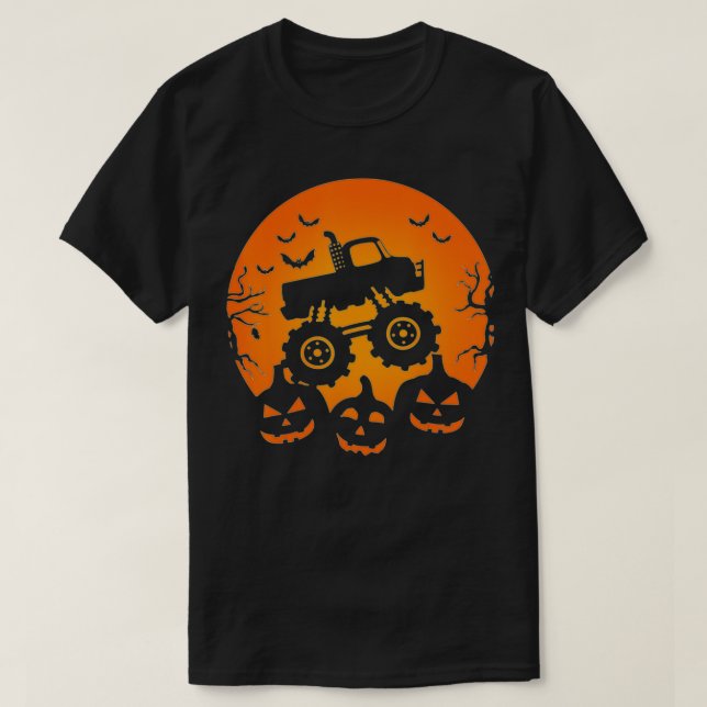 T-shirt Citrouille chauve-souris Costume Monster Camion Ha (Design devant)