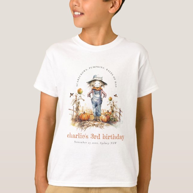 T-shirt Citrouille Chic Chic Scarecrow Harvest Anniversair (Devant)