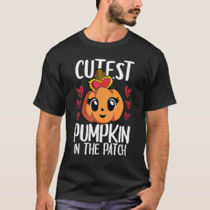 T-shirt Citrouille Cutest Dans Le Patch Les Filles Enfants