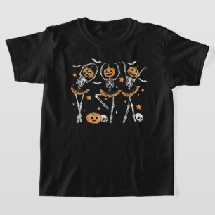 T-shirt Citrouille de ballet Squelette effrayant Halloween