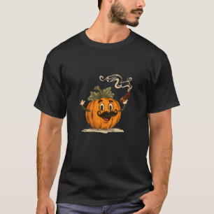 T-shirt Citrouille de barbe à moustache cool avec cos de c