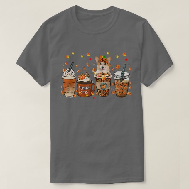 T-shirt Citrouille de café d'automne épice latte glacé d'a (Design devant)