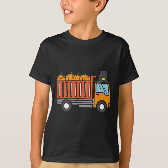 T-shirt Citrouille de camion de Thanksgiving Automne autom (Devant)