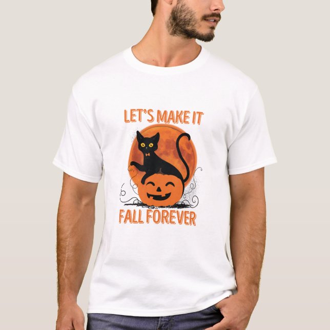 T-shirt Citrouille de chats d'Halloween (Devant)