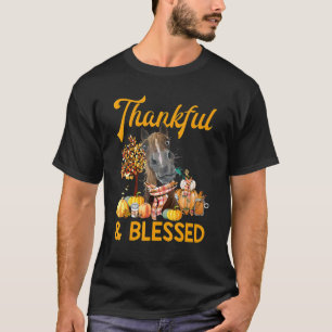 T-shirt citrouille de cheval reconnaissant et béni automne