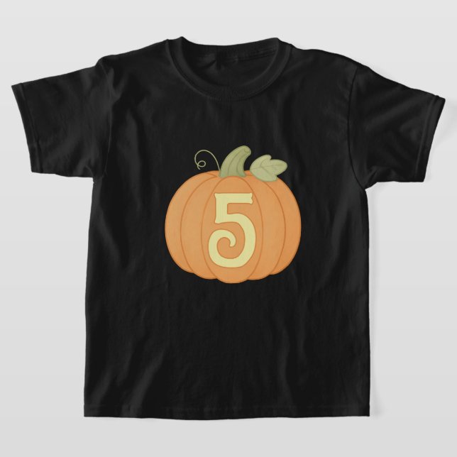 T-shirt Citrouille de l'automne mignon 5e anniversaire | F (Poser)