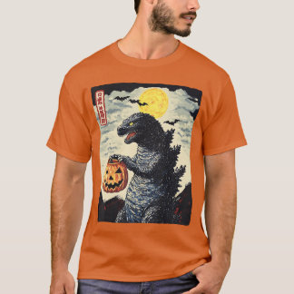 T-shirt Citrouille de monstre japonais vintage drôle Épouv