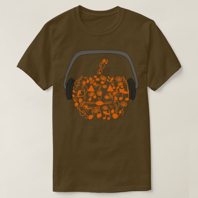 T-shirt Citrouille de musique Orange (Design devant)