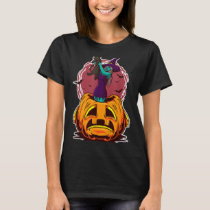 T-shirt Citrouille de sorcière chat noir et sorcier effray